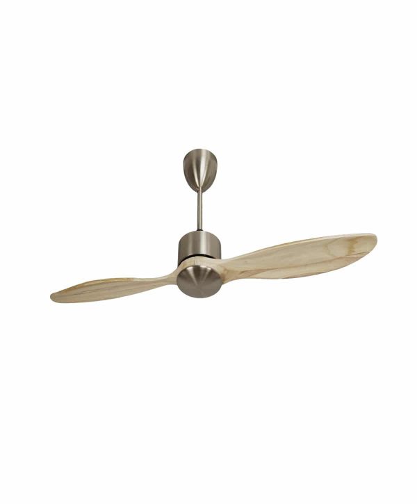 Luft Monza 1320mm Ceiling Fan - Brushed Chrome Natural Wood
