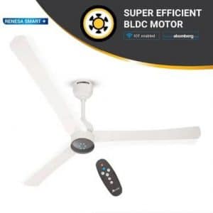 Atomberg Renesa Smart+ 1200mm IOT enabled Ceiling Fans with BLDC Motor and Remote Pearl White