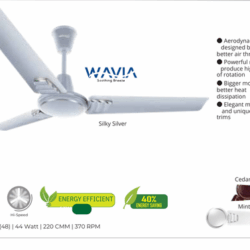 LUMINOUS WAVIA 1200mm 5STAR BLDC CEILING FAN- Silky Silver