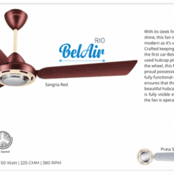 LUMINOUS RIO BELAIR 1200mm 2SATR CEILING FAN - Sangria Red