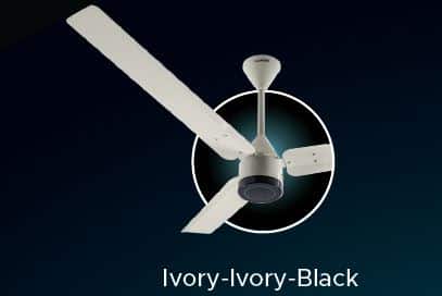 Luker SIZE ZERO 1200mm - Ivory-Ivory-Black BLDC Ceiling Fan