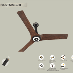 Atomberg Aris Starlight 1200mm Ceiling Fan Dark Teakwood