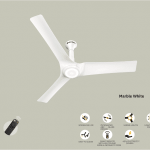 Atomberg Aris Starlight 1200mm Ceiling Fan- Marble White