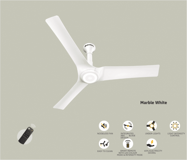 Atomberg Aris Starlight 1200mm Ceiling Fan- Marble White