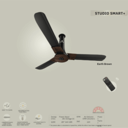 Atomberg Studio Smart+1200mm 5STAR Ceiling Fan-Earth Brown