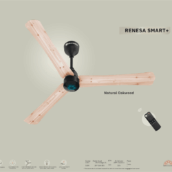 Atomberg RENESA Smart+1200mm Ceiling Fan Wooden Finish- Natural Oakwood