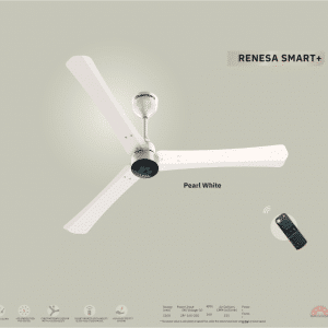 Atomberg RENESA SMART+1200mm Ceiling Fan Metallic Finish - Pearl White