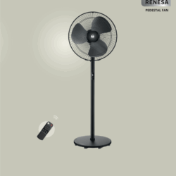 ATOMBERG RENESA 400MM Swing Pedestal Fan - Midnight Black