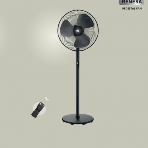 ATOMBERG RENESA 400MM Swing Pedestal Fan - Midnight Black