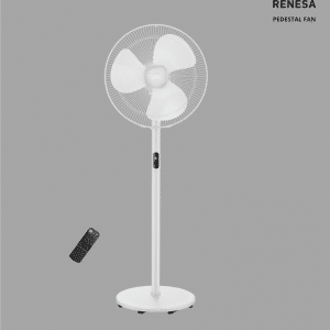 ATOMBERG RENESA 400MM Swing Pedestal Fan - Snow White