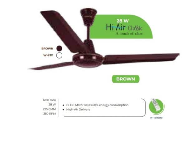 Luminous HI-Air Classic 1200mm BLDC Ceiling Fan - Brown