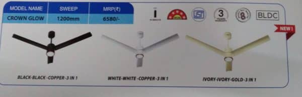LUKER CROWN GLOW 1200MM BLDC CEILING FAN