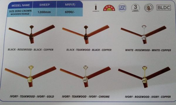 LUKER SIZE ZERO CROWN WOODEN RANGE BLDC CEILING FAN